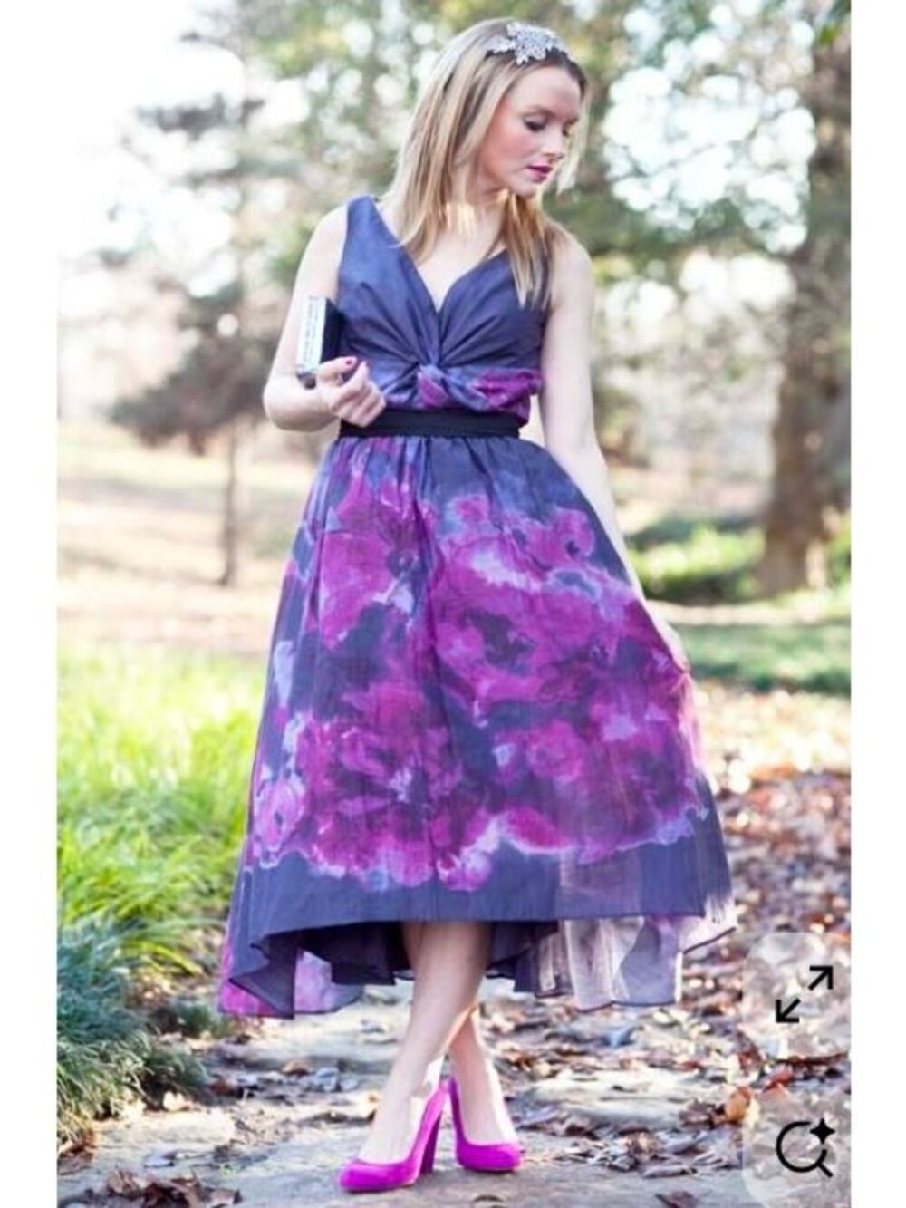 NWT Lela Rose Neiman Marcus Silk Dress Watercolor Purple Pockets 6/8* MSRP$99